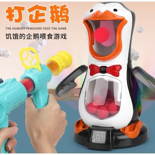 Childrens decompression toys hit me duck aerodynamic shooting soft shotgun hit penguins target scoring gifts