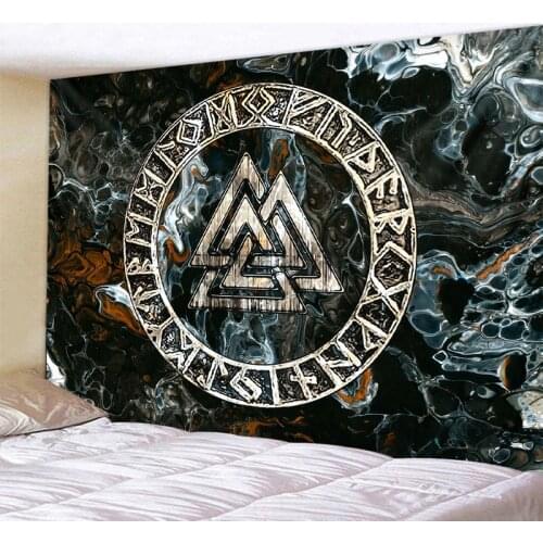 Ximant Viking blood eagle tapestry mysterious Viking meditation psychedelic Rune art hanging tapestry home decoration yoga mat