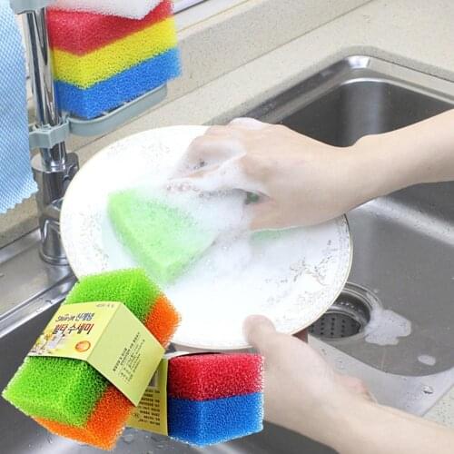2 PCS Absorb Water Cleaning Microfiber Sponge for Dishwashing Kitchen Bathroom Rust Removing Clean Cloth Eraser Magic Sponge Diy