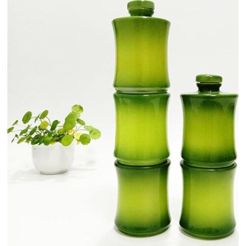 Jingdezhen Ceramic Wine Bottle Creative Bamboo Sealed Wine Set Hip Flasks