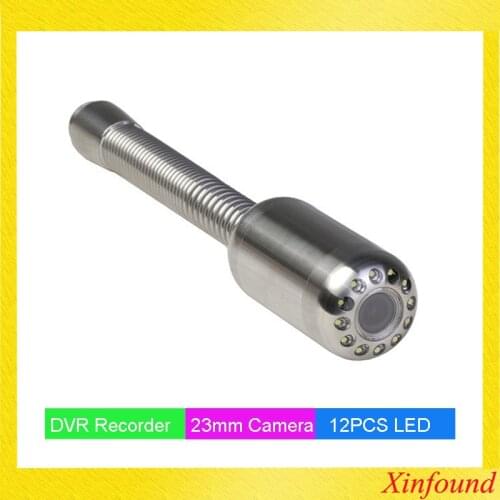 Pipe Drain Sewer Camera 23mm 12 LED Lights Inspection Camera Head Replace For Vicam Long Spring 512Hz Transmitter 90 Degree