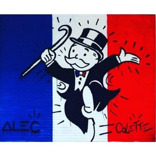 Handmade urban Alec Graffiti art Custom painting money street pop art on canvas wall pictures for living room