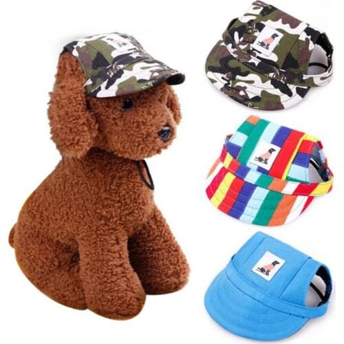 Summer Pet Dog Hat Cap Outdoor Dog Baseball Cap Canvas Small Dog Sunscreen Accessories Pet Dog Hat Baseball Cap Sports For Pet