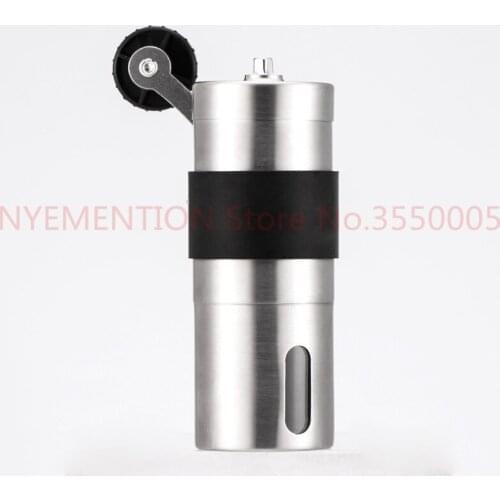 Mini Manual Ceramic Coffee Grinder Stainless Steel Adjustable Coffee Mill with Storage Rubber Loop Easy Cleaning 20pcs