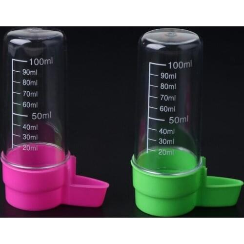 2 Pcs Bird Feeder and Drinker Set Clear Plastic Seed and Water Dispenser Large Capacity Fits Most Cage Automatic Feeding
