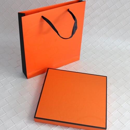Scarf Box Orange Box for silk cashmere scarf 24.5cm*24.5cm*2.8cm