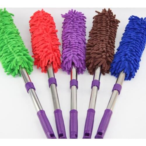 Scalable stainless steel suction chenille dust duster cleaning household car sweeping wax wax duster wholesale
