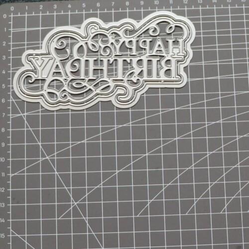 Metal Cutting Dies Stencil Mold Happy Birthday Words Cloud Scrapbook Album Paper Card Craft Embossing Die Cuts