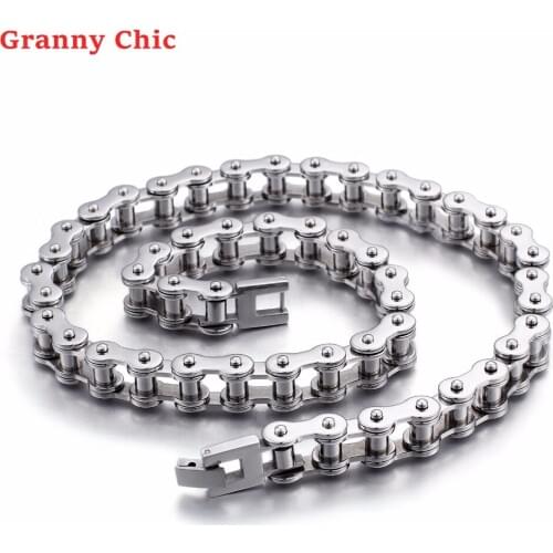 Granny Chic 22" 11mm 162g Heavy 316L Stainless Steel Silver color Motorcycle Chain Biker Jewelry Mens Necklace Christmas Gift