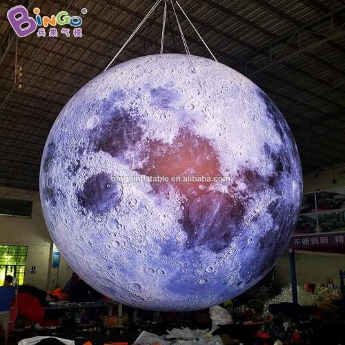 Personalized air sealed PVC 2m moon inflatable / inflatable moon light / inflatable led moon globe balloon toys