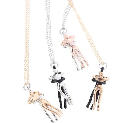 Couple Hugging Pendant Necklace For Couple Fashion Jewelry