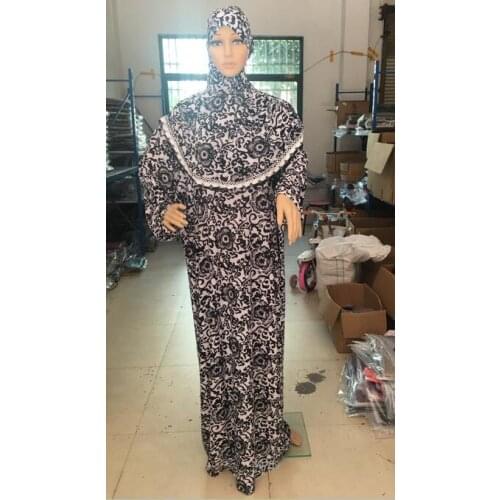 H1125 latest big size printed pray dress,pray dress with matching hijab,fast delivery,mixed prints