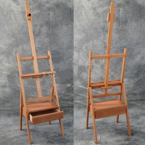 1.5-1.9m Liftable Beech Wooden sketching Easel Art Painting Easel With Drawer Display Exhibition Stand Wooden Painting Cavalete