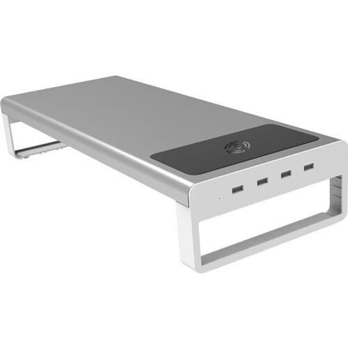 Monitor Stand Wireless Charging Display Rack Desktop Computer Rising Storage Organizer USB3.0 Transfer Data Charging Keyboard