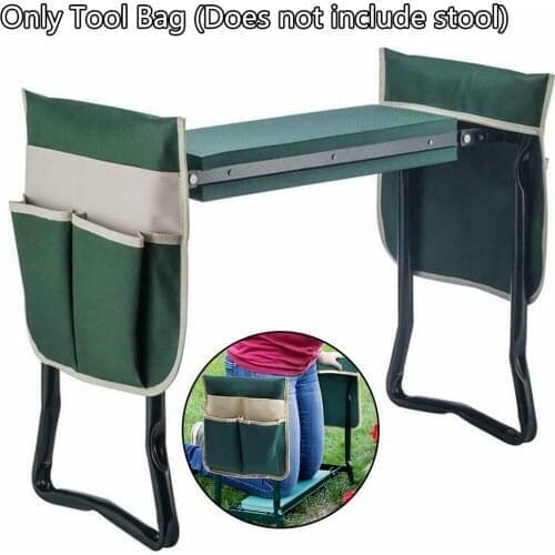 Portable Oxford Garden Kneeler Seat Tool Bag Outdoor Work Cart for Knee Stool Gardening Tools Storage Pouchs Toolkit(no shelf