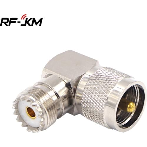 UHF SO239 Female To UHF PL259 Male Right Angle 90 Degree RF Connector
