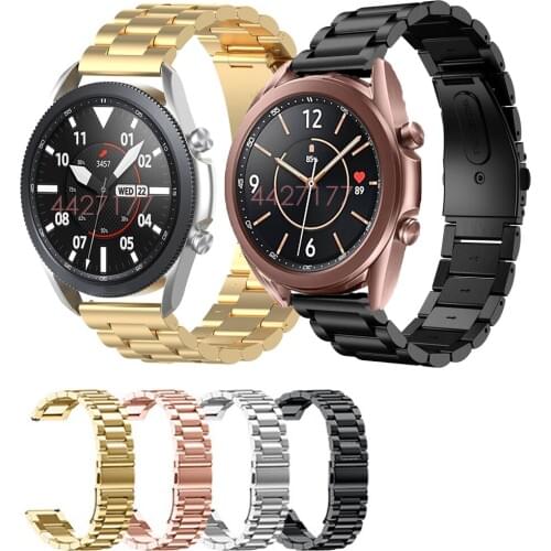 Stainless Steel Strap for Samsung galaxy watch 3 41 45 SM-R850 840/Active 2 44 40mm Metal Wristband for Xiaomi Haylou Solar LS05
