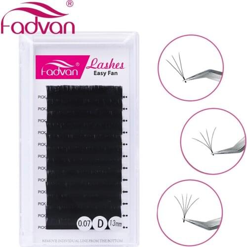 Fadvan Easy Fan Volume Lash Extensions Flare Blooming DIY 2d/3d/4d/5d/6d Fans Eyelashes for Professional Lash Building