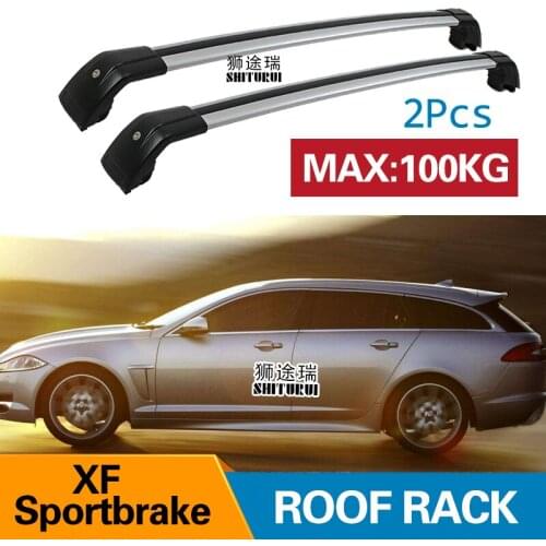SHITURUI 2Pcs Roof Bars for Jaguar XF Sportbrake 2010-2016 Aluminum Alloy Side Bars Cross Rails Roof Rack Luggage Carrier