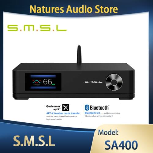 SMSL SA400 HIFI high power amplifier 230W*2 4ohm 130W*2 8ohm Bluetooth 5.0 APT-X 2.1 channel subwoofer preamp output