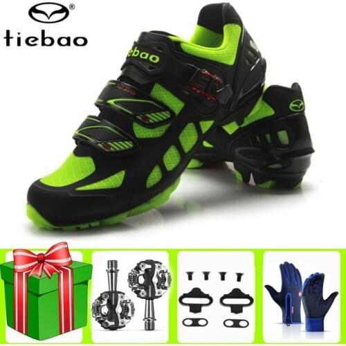 Tiebao Cycling Shoes Men Sapatilha Ciclismo Mtb Mountain Bike Add SPD Pedal Bicycle Resistant Self-locking Sneakers Women