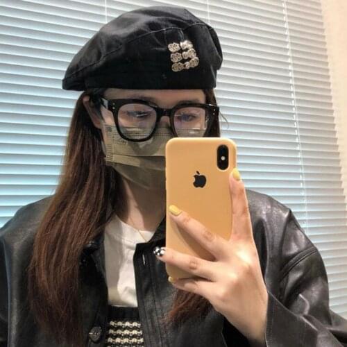 Vintage velvet Beret Cap Beanie Hats French Style Women Girls Circle Breasted Warm Winter Hat Femme Caps Street Fashion Gorro