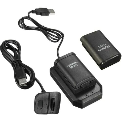 High Quality Xbox 360 Rechargeable batteries+charger+USB cable charging Battery kit for Nintendo X box 360 wireless controller