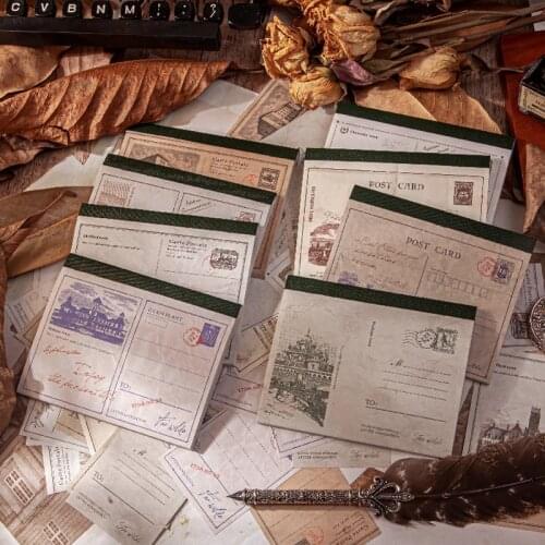 Yoofun 50pcs/pack Vintage Ticket Memo Pads Retro Notepads Sticky Notes for Scrapbooking Journal Diary Office School Stationery