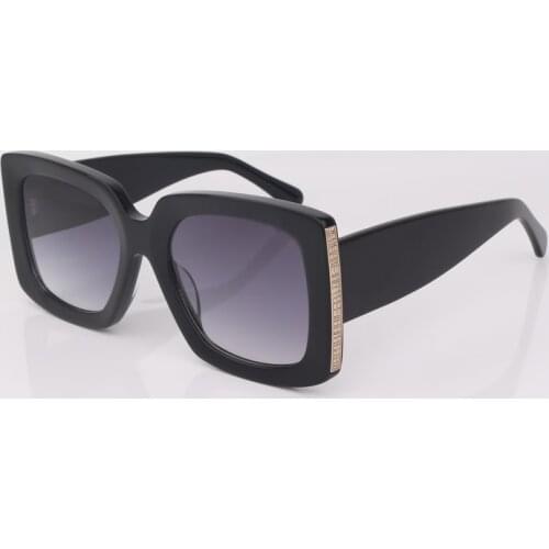 Acetate rectangle sunglasses women with metal details