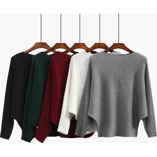 Women Autumn Winter Basic O-Neck Knitting Loose Warm Sweaters Womens Pullovers Solid Minimalist Causual Tops Large Size