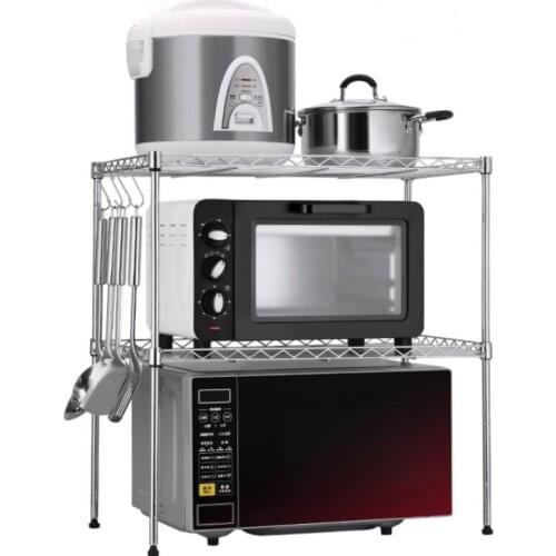 1pcs Adjustable Multifunctional Microwave Oven Shelf Rack Standing Type Double Kitchen Storage Holders 50cm