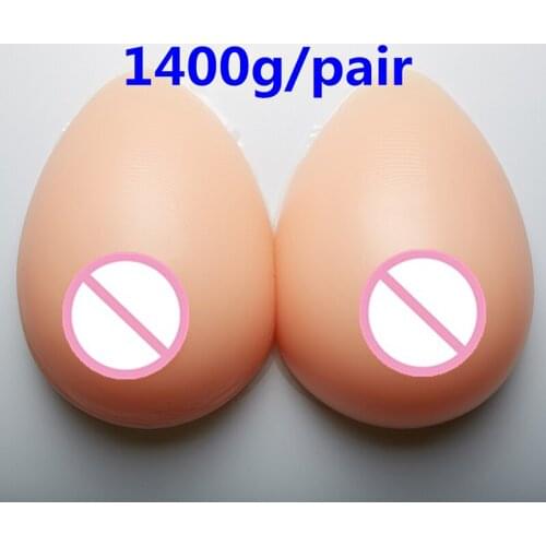 1400g/pair Realistic Breast Forms Artificial Breast False Breasts Fake Boobs Adhesive Silicone Breast For Crossdresser