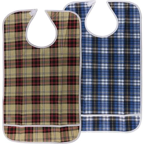 2 Pieces Large Waterproof Mealtime Cloth Protector Adult Bib Adult Disability Bib Apron for Elder Patient Hospital Home