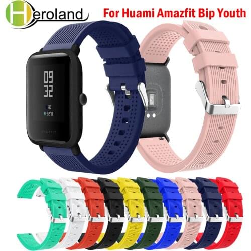 20mm Watch Strap For Huami Amazfit Bip Youth Watchband Replace for Huami Amazfit Bip BIT Lite Youth wrist Bracelet Soft Silicone