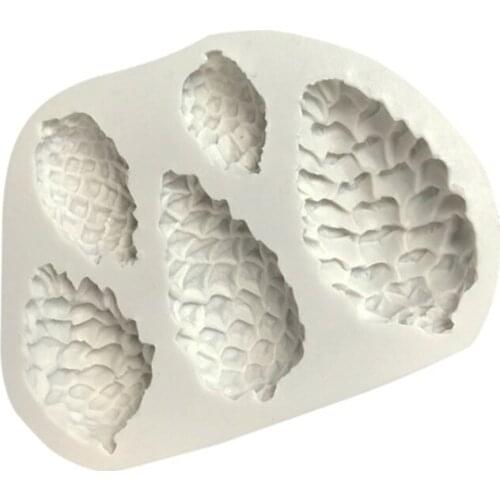 94PF DIY Handmade Soap Making Supplies Silicone Fondant Molds Exquisite Pine Cone Cake Decorating Family Candle Mold Flexible