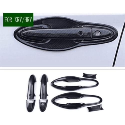 ABS Car Exterior Door Handle Bowl Cover Carbon Fiber Front Handle Door Bowl Cover Trim for Honda for HR-V HRV 2016-2018