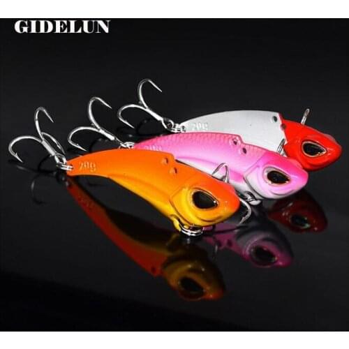 Free shipping 5pcs/lot 20g metal VIB fishing lure artificial fishing bait pesca fishing tackle blade lure treble hook
