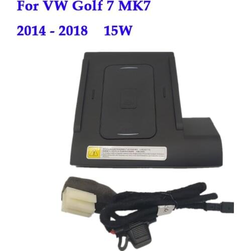 Wireless charger For VW Golf 7 MK7 2014 2015 2016 2017 2018 15W QI fast charging plate panel phone holder accessories for iPhone
