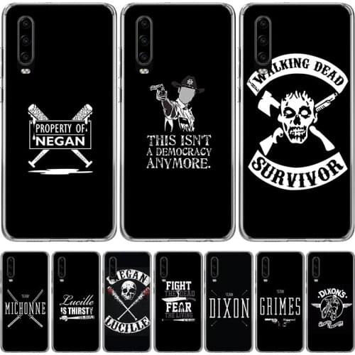 The Walking Dead Camiseta Phone Case for Huawei P40 P30 P20 Mate 30 20 10 Pro P10 Lite P Smart Z + 2019 Gift Coque Cover Capa