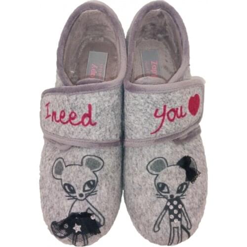 Home slippers for girl with velcro Dobsons.com