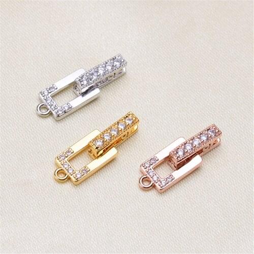Jewelry Making Supplies High Quality Copper Zirconia Rhinestone Findings DIY Long Pearls Necklace Pendant Accessories Spacers