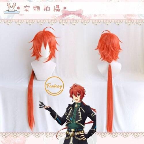 IDOLiSH7 Nanase Riku Wig Long Red Hair Costumes Synthetic Hair Cosplay Wig+ Free Wig Cap
