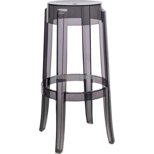 Transparent Bar Stool European High Foot Ghost Plastic Stool Devil Round Stool And Other Chairs Simple And Creative Modern Bar C