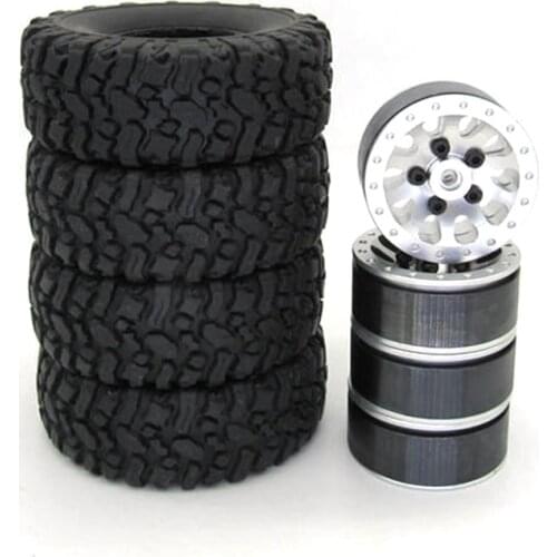 Metal Wheel Rim Hub with Rubber Tire Tyre for WPL C24 C34 C44 MN D90 D91 MN99S RC Car Upgrade Parts Accessories