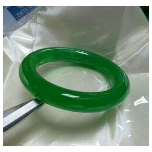 Natural Bright Green jade Bangle Apple green bangle New Burma Jadeite bangle full of green Ice waxy kind for women 62mm