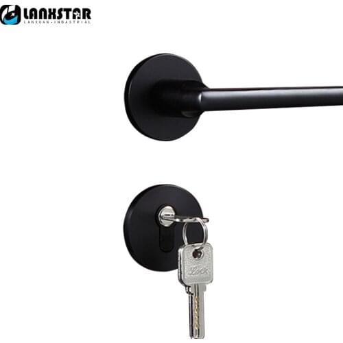 Wholesale Aluminum Space Black Split Lock Home Door Locks Indoor Simple Decoration Hardware Dual Lockcore Handle Split-locks