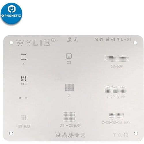 PHONEFIX Display IC FACE IC BGA Reballing Stencil LCD Screen BGA Reballing Solder Tin Plant for iPhone 7 7P 8 8P X XS XR XS-max