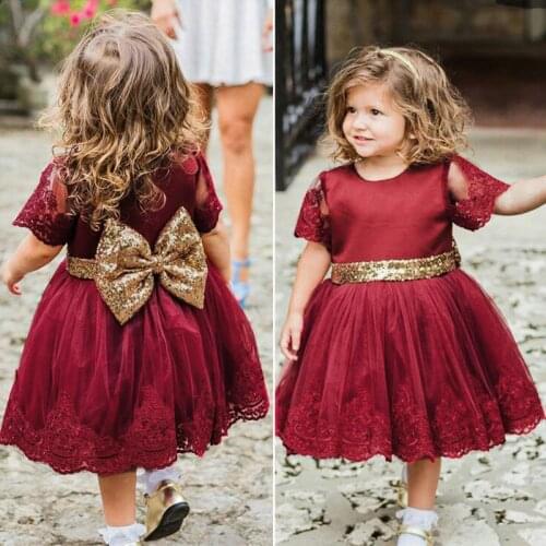 Sequins Flower Princess Baby Dress for Girl Baptism Christening First Birthday Party Newborn Custume Infant Tutu Girls Gown