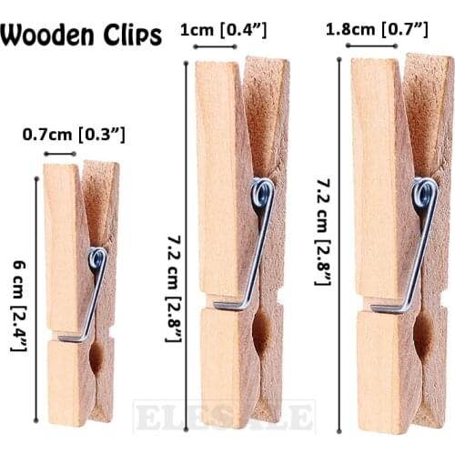 50pcs/Pack DIY Large 2.8" Wooden Clips Handmade Craft Decorative Photo Clips Clothespin Craft Decoration Pegs Home Office