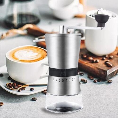 Stainless Steel Hand Crank Grinding Conical Ceramic Coffee Grinder Manual Coffee Mill Grinder with Ceramic Cutters